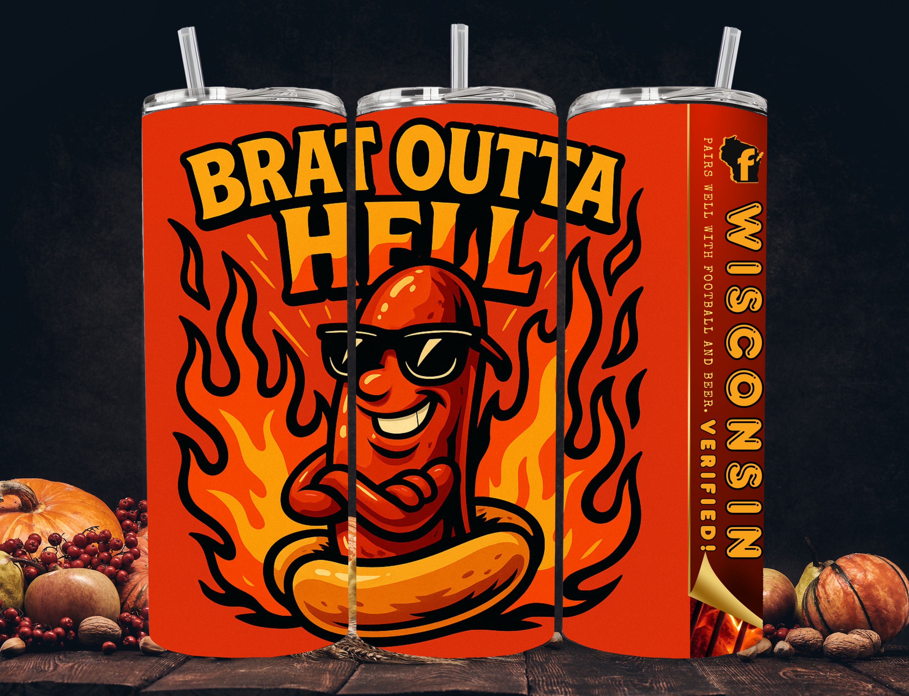 Brat Outta Hell 20oz Stainless Steel Tumbler – Wisconsin Humor Edition